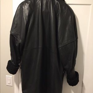 Christian Dior leather with rabbit interior coat